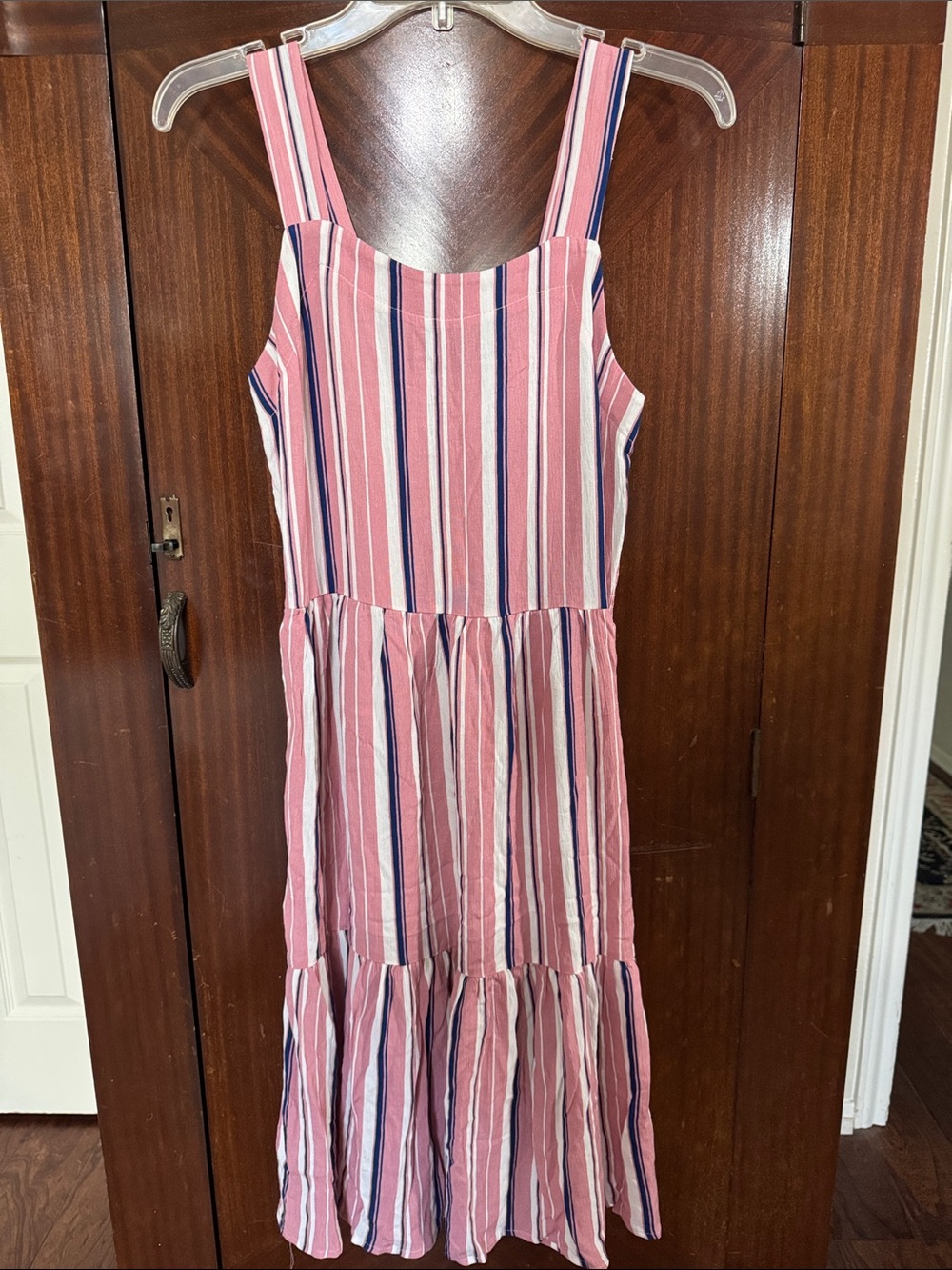 NWT Striped Pink Blue Summer Midi Dress